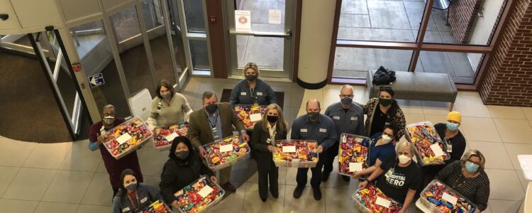 Daikin volunteers deliver 40 snack bins all three Decatur-Morgan Hospital campuses.